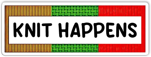 Knit Happens - Adhesivo de punto divertido para tejer de hilo de ganchillo, adhesivo para parachoques para mujeres de automóvil, calcomanías para