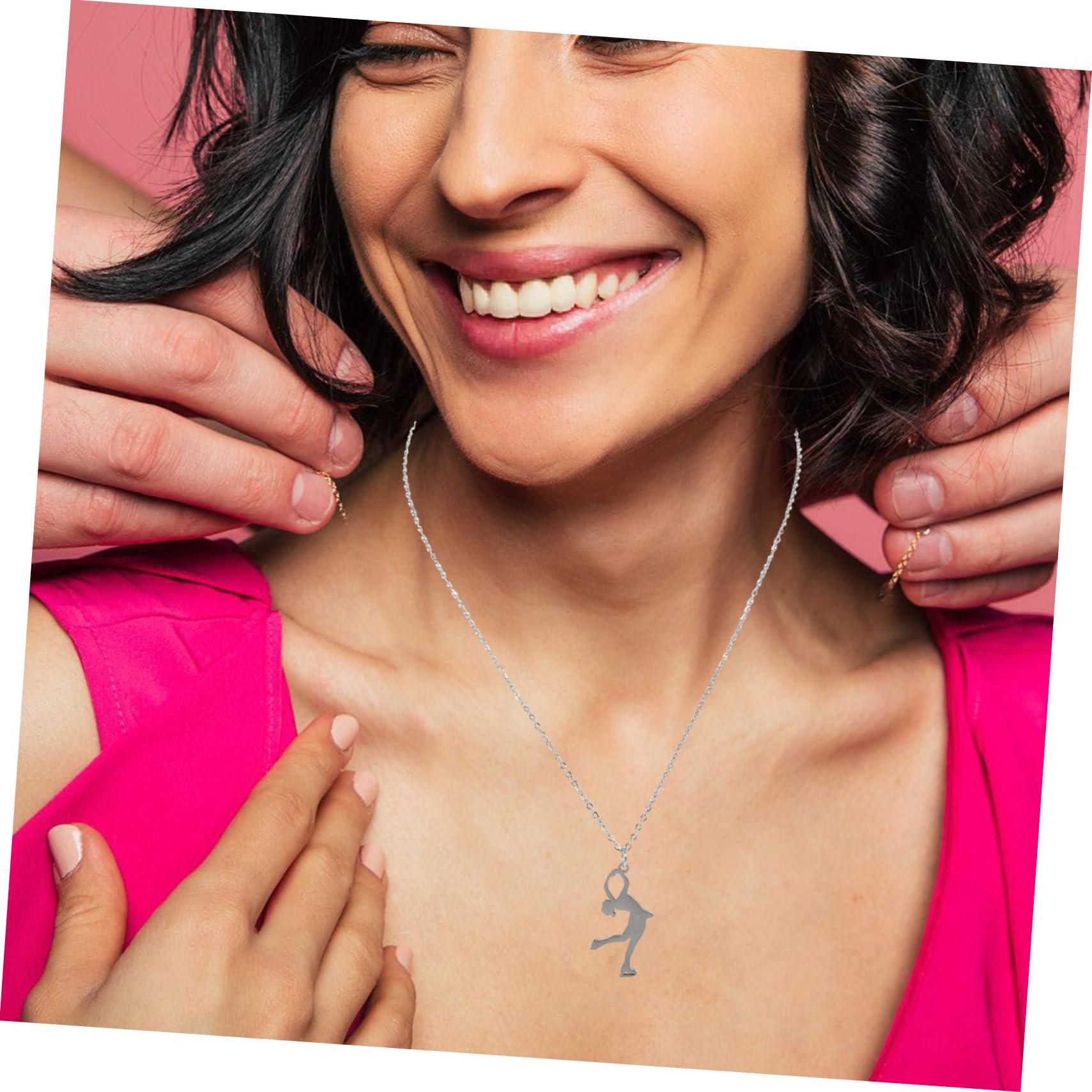 Pendentif Gymnastique en Acier Inoxydable Collier Métal Mixte Chaîne de Cou