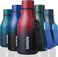 Vista 152 de BJPKPK Botellas de agua aisladas, botella de agua de metal de acero inoxidable de 18 onzas con correa, termo a prueba de fugas sin BPA, tazas