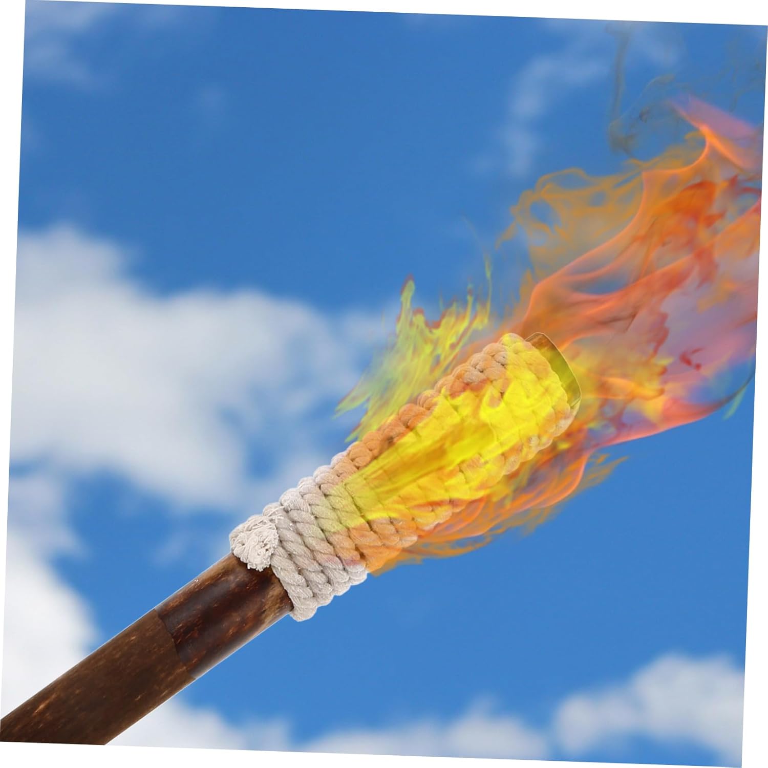 Mipcase 3pcs Outdoor Wooden Torch Light for Garden Decor and Charming Wood Pathway Torch for Parties and Celebrations for Creating Warm Atmosphere