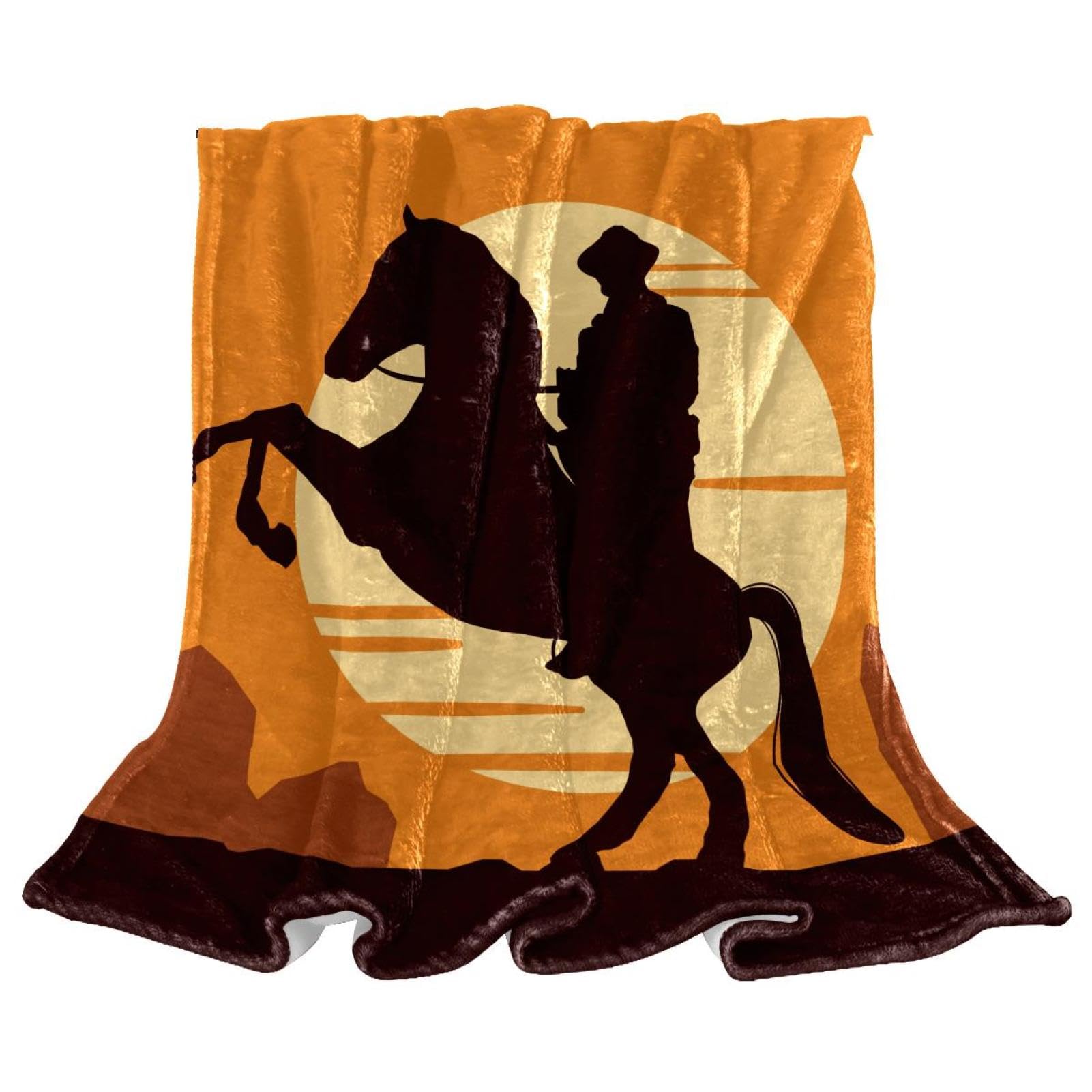 Couverture polaire cheval plaid microfibre chaude jeté canapé 150x200cm