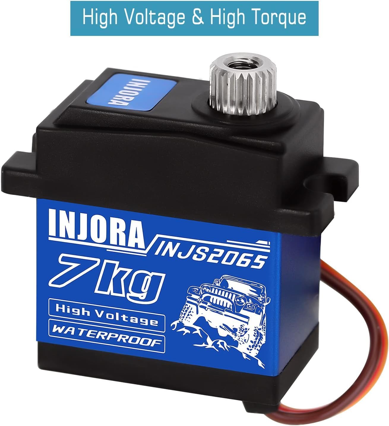 INJORA 7KG Servo INJS2065 with Mount and Servo Horn for TRX4M TRX4MT 1/18 RC Crawler Upgrade Parts, High Torque Waterproof