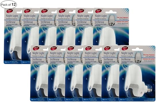 Pure Air Scented Oil Warmer Plus Night Light Pack of 12