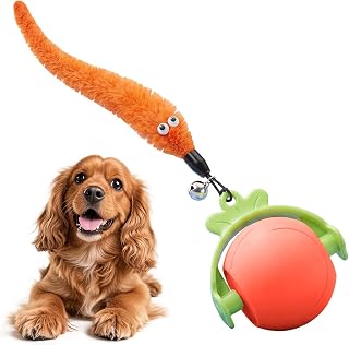 Rechargeable Pet Toy - Indoor Cats Bite-Resistant Bored Animals Teaser | Auto Moving Ball Indoor Cat Toy for Small Medium Large Breeds Living Room Bedroom