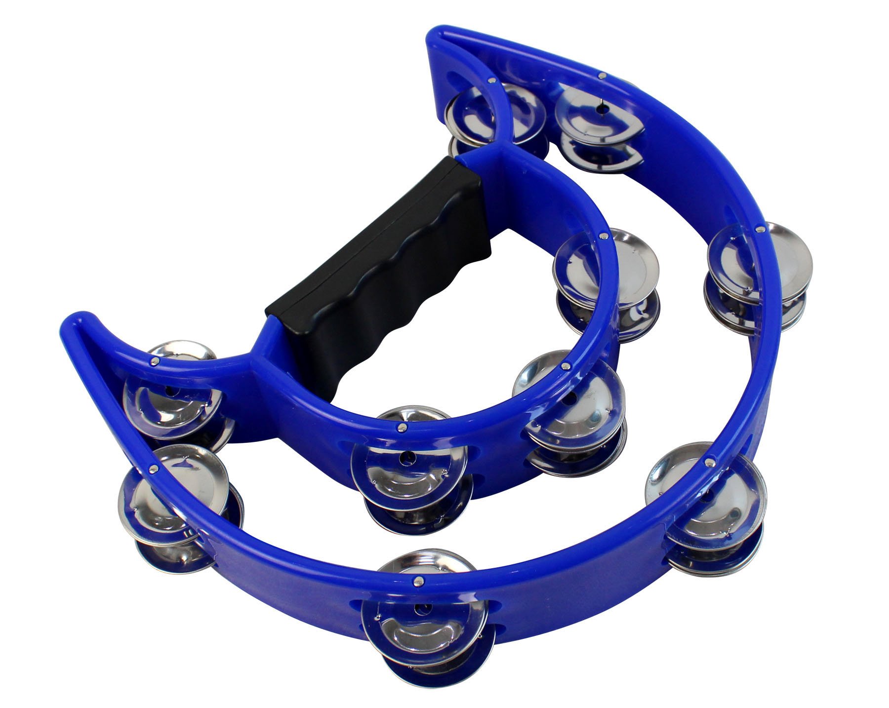 Amazon.com: YMC Half Moon EZ Grip Tambourine 20 Jingles - Blue