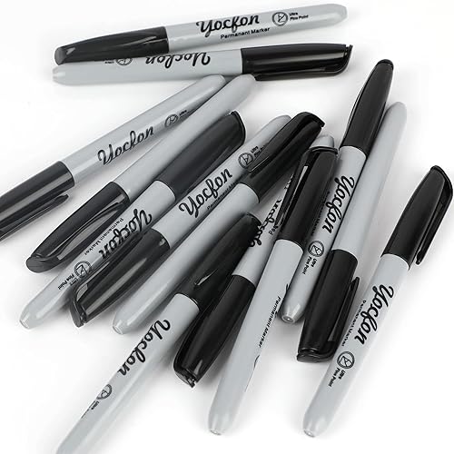 Miniatura 7 de Marcadores permanentes de punta ultra fina, paquete a granel de 72 unidades, juego de marcadores permanentes negros, tinta de secado rápido,