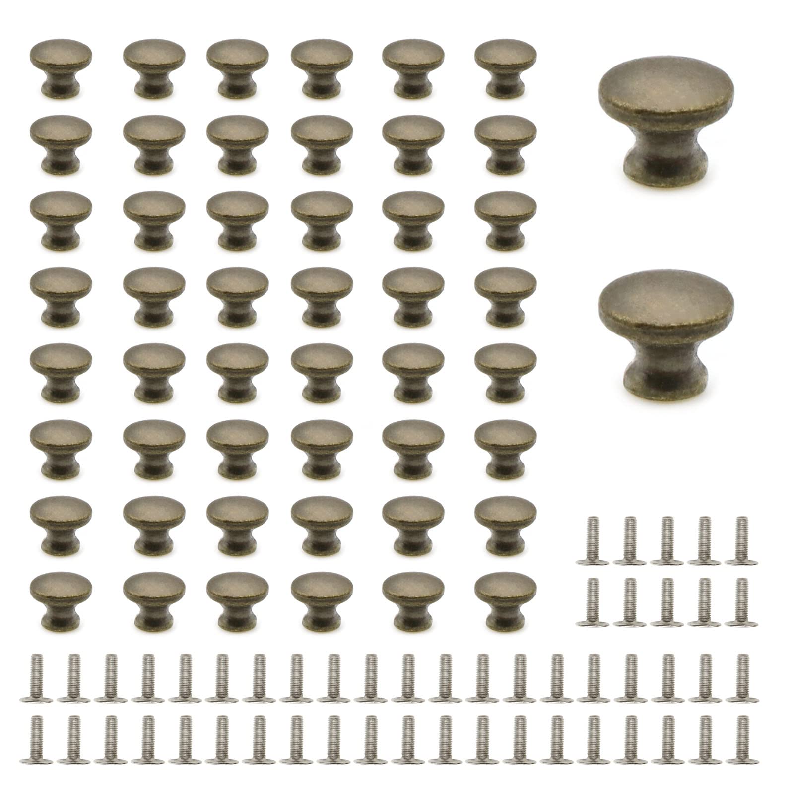 Asamuyu50 Pcs Mini Vintage Cabinet Drawer Pull Handles, Vintage Style, for Gift Case Drawer Box Cabinet Cupboard Pull Handle (10 * 8MM)