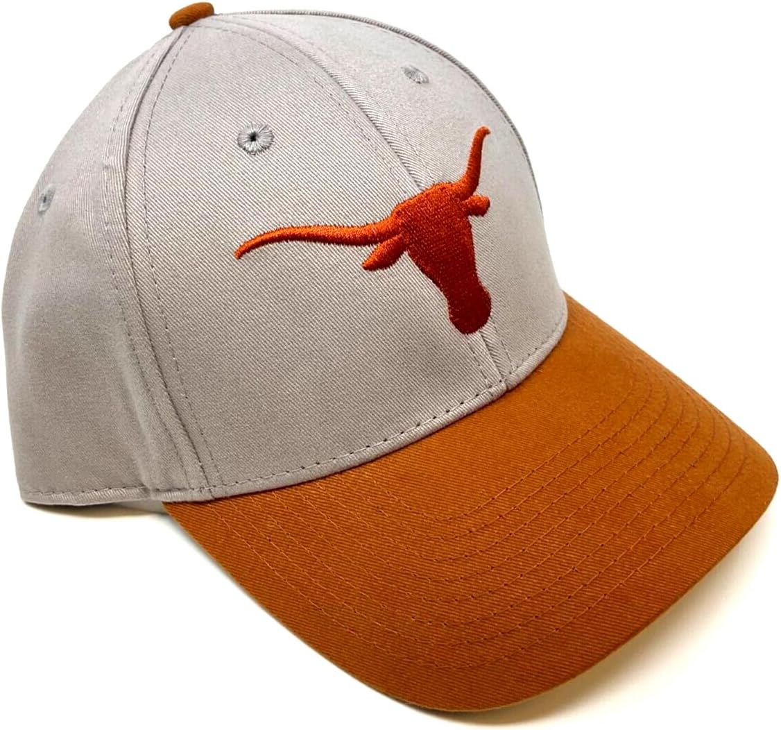 MVP Texas Longhorns Mascot Logo 2 Tone Grey & Burnt Orange Curved Bill Adjustable Hat