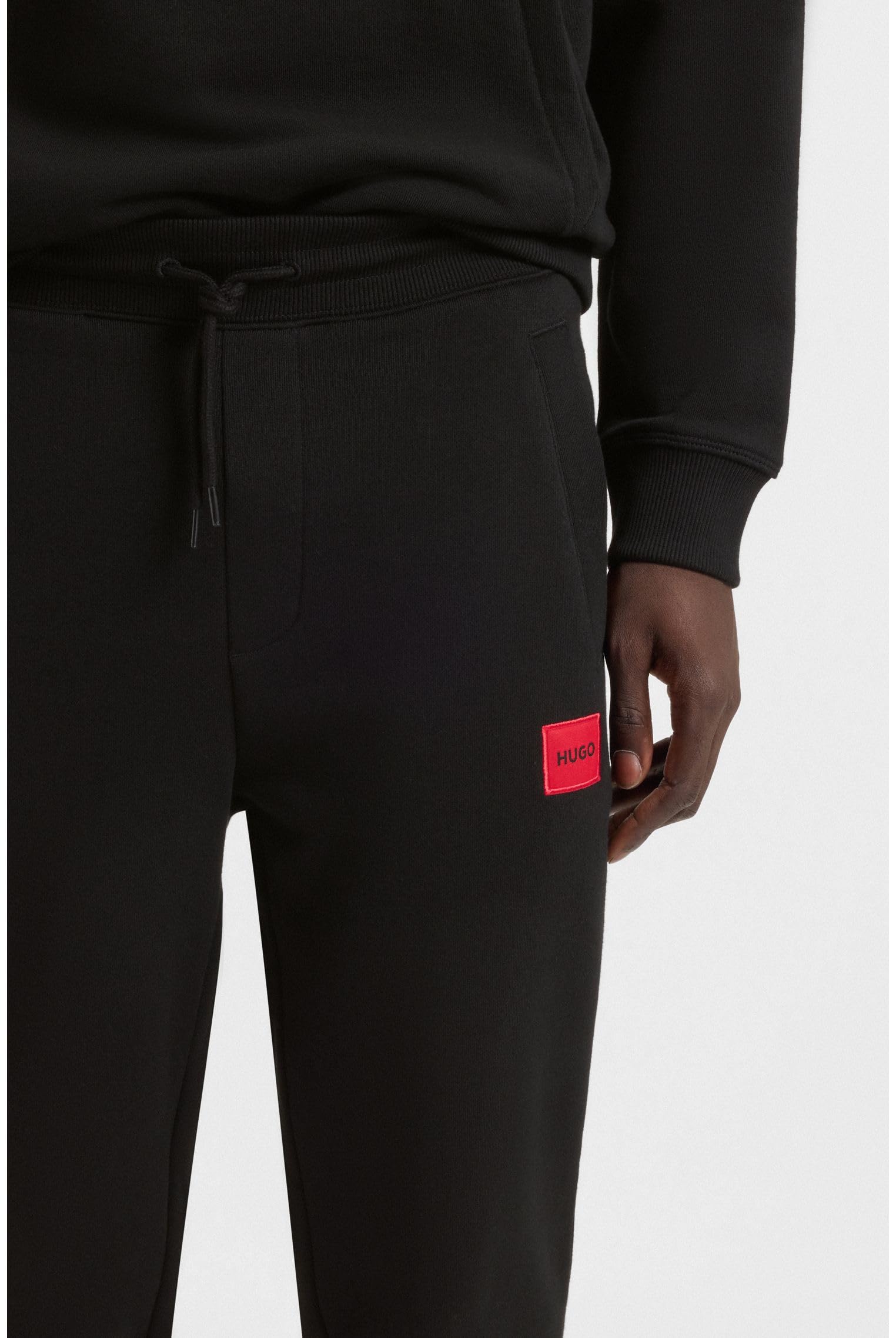HUGO Regular Fit Square Logo Jersey Drawstring Joggers - Pantalones Deportivos Hombre