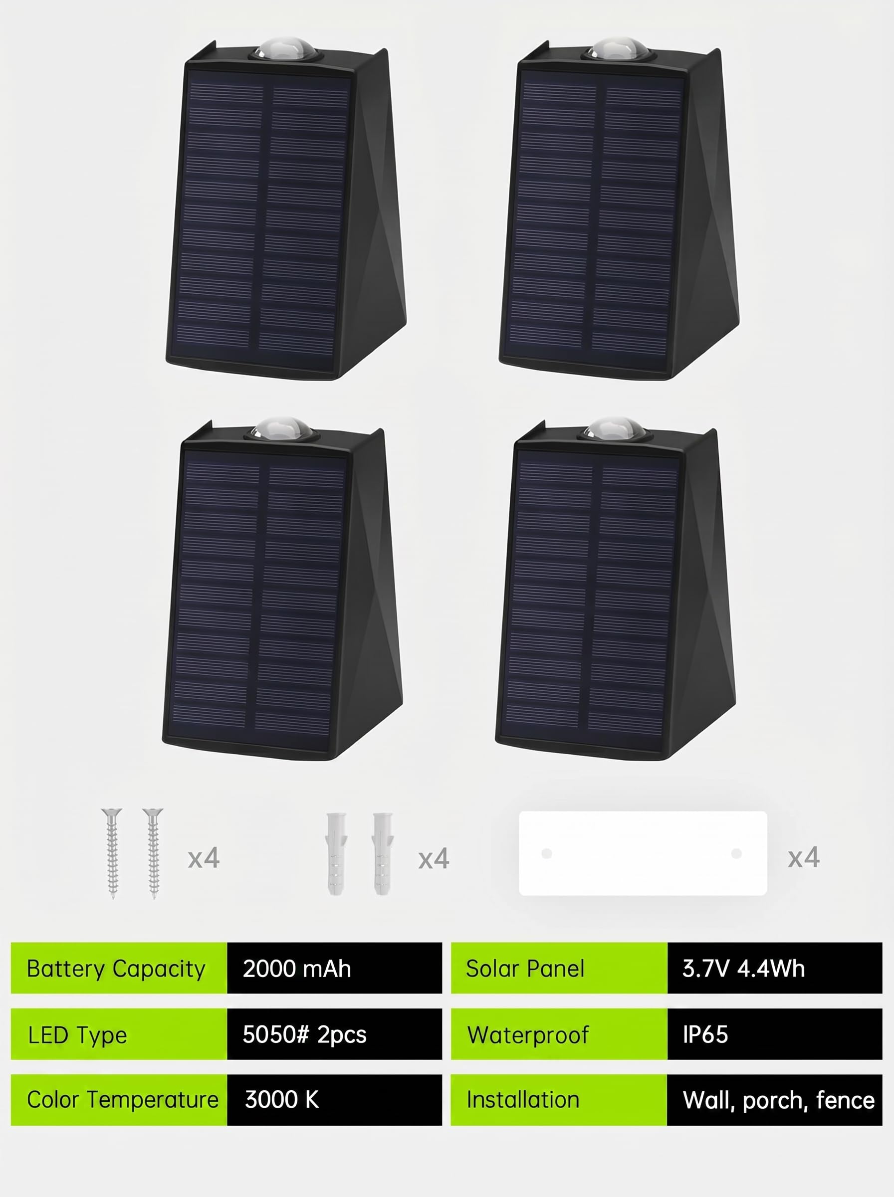 Mrzxy Solarleuchten für den Außenbereich, Solarleuchten für Haus nach oben und unten, wasserdicht für Haus, Garage, Außen, Wandleuchte