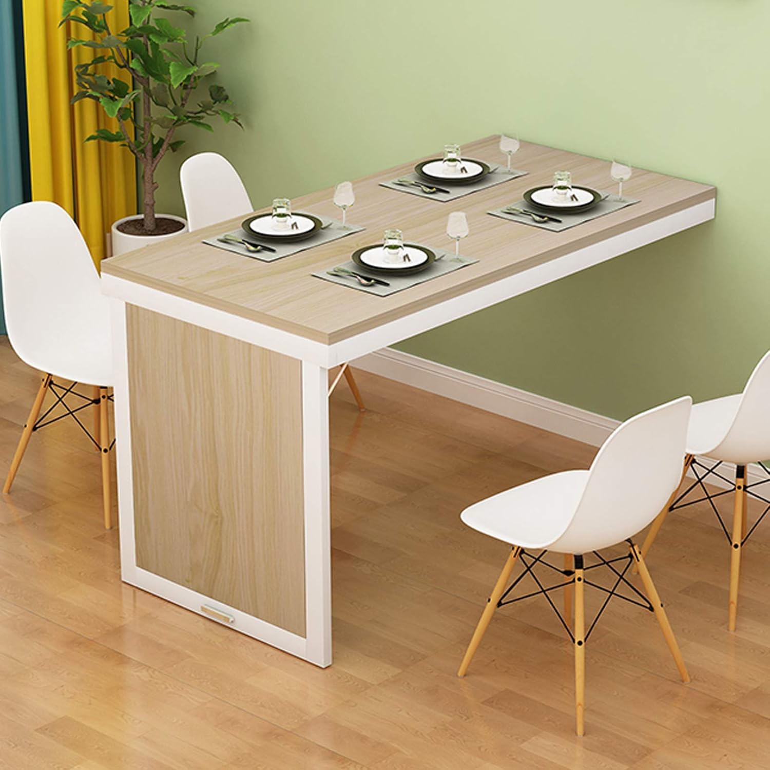 Table de bureau rabattable murale en bois pour petits espaces 80x50