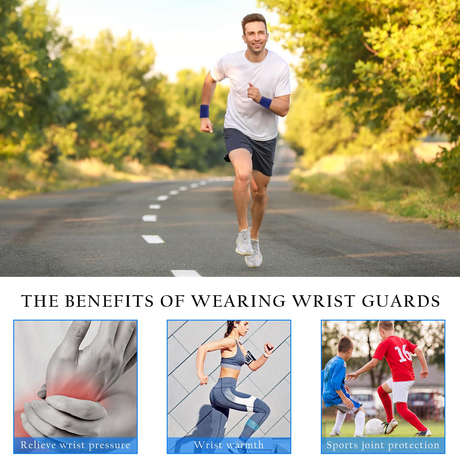 Lot De 8 Longs Bracelets Anti-transpiration élastiques En Coton Pour