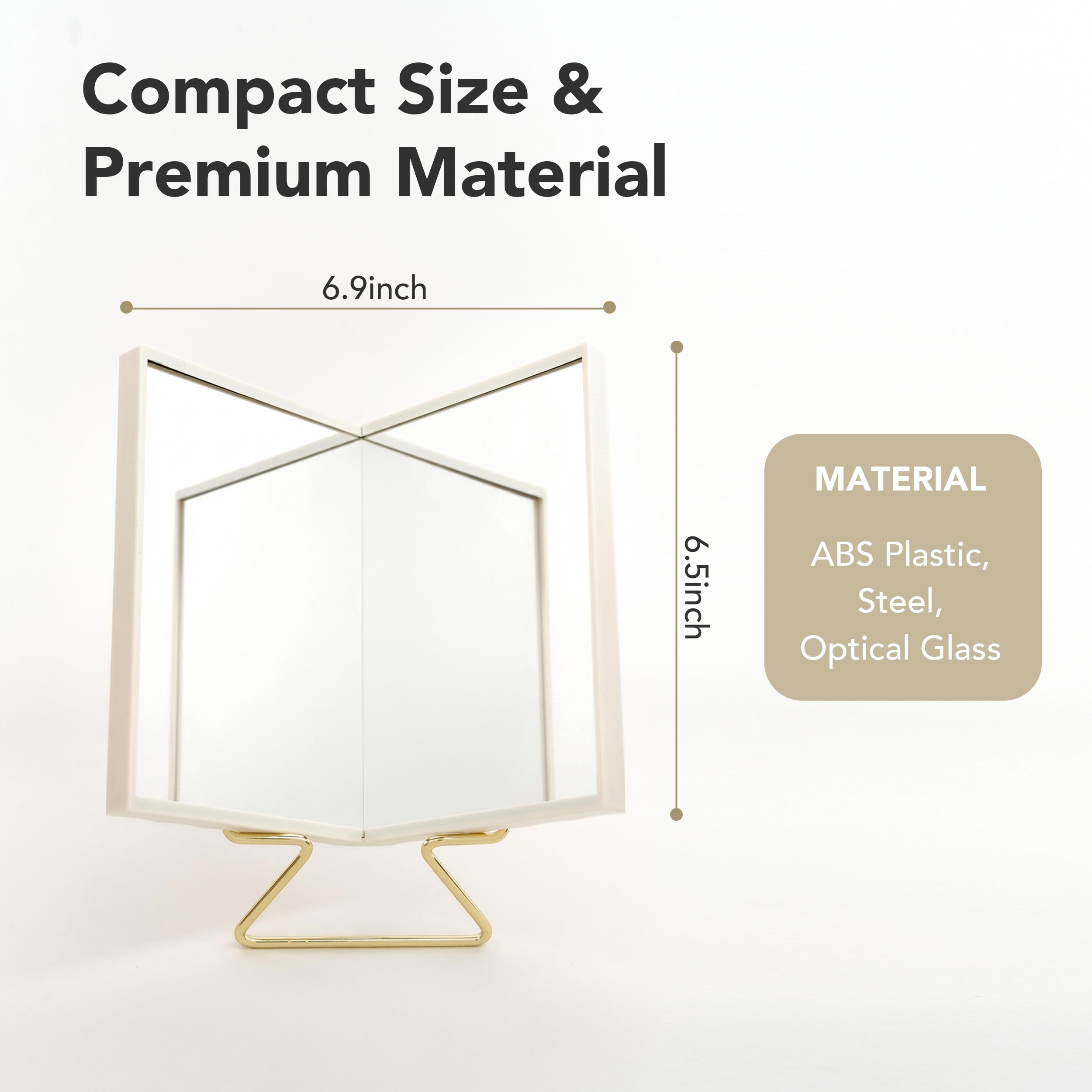 Realme V0 Non-Reversing Desk Mirror with Stand for Makeup and Grooming