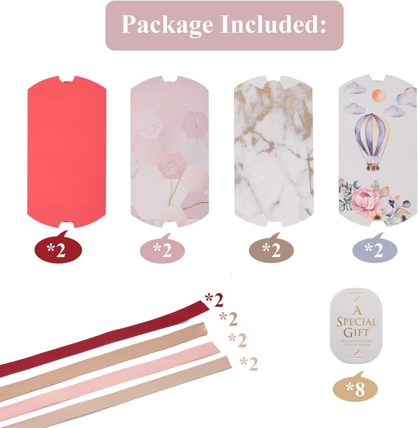 One-Day Sale: Up to 40% Off 40pcs Pillow Box Kraft Paper Gift Boxes Candy Treat Boxes with Ribbon for Wedding Favors Party Baby Shower Birthday Party School Hangouts Supplies
