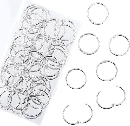 AKONEGE 1.2 Inch (50 Pack) Loose Leaf Binder Rings, Metal