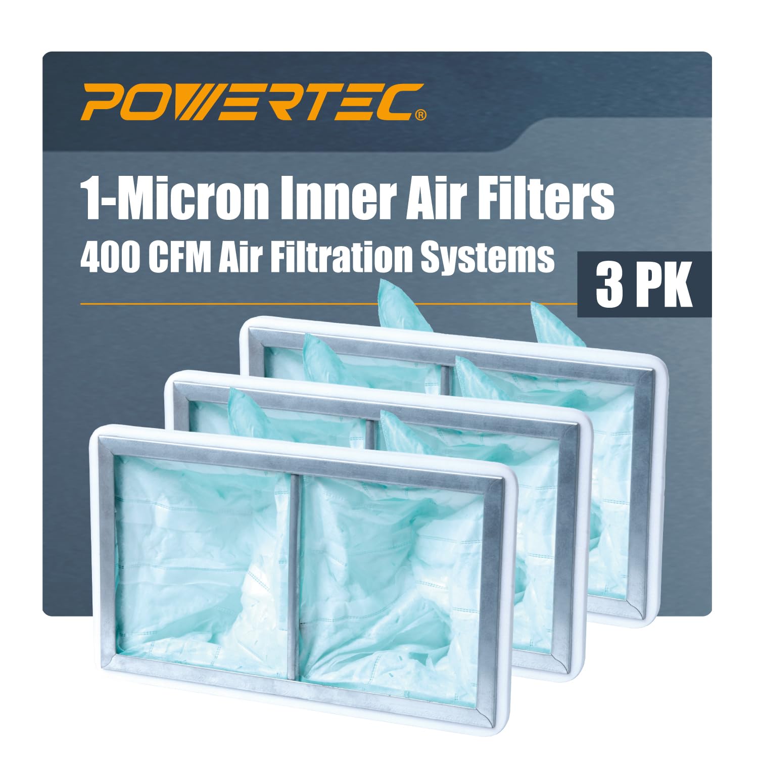 POWERTEC Filtro interno da 1 micron per sistemi di filtrazione dell'aria WEN 3410/POWERTEC AF4000, AF4001, lavorazione del legno per officina e garage, ricambio per filtri aria per la lavorazione del