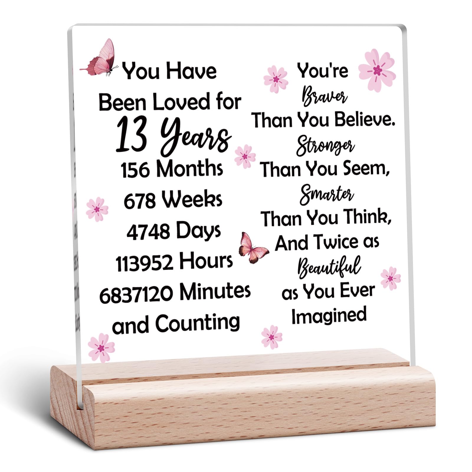 13th Birthday Gift for Boys Girls Desk Sign Decor 13 Year Old Birthday Gifts Decorations for Son Daughter Nephew Niece 13th Birthdays Desk Decorative Sign 13 Year Old Bday Gift for Teen Girl