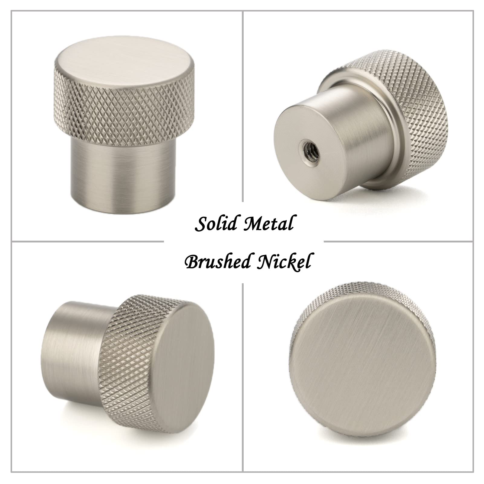 ASKANO Brushed Nickel, Knurled Kitchen Cabinet Knob AK1301, Knob A-10Pcs - Image 4