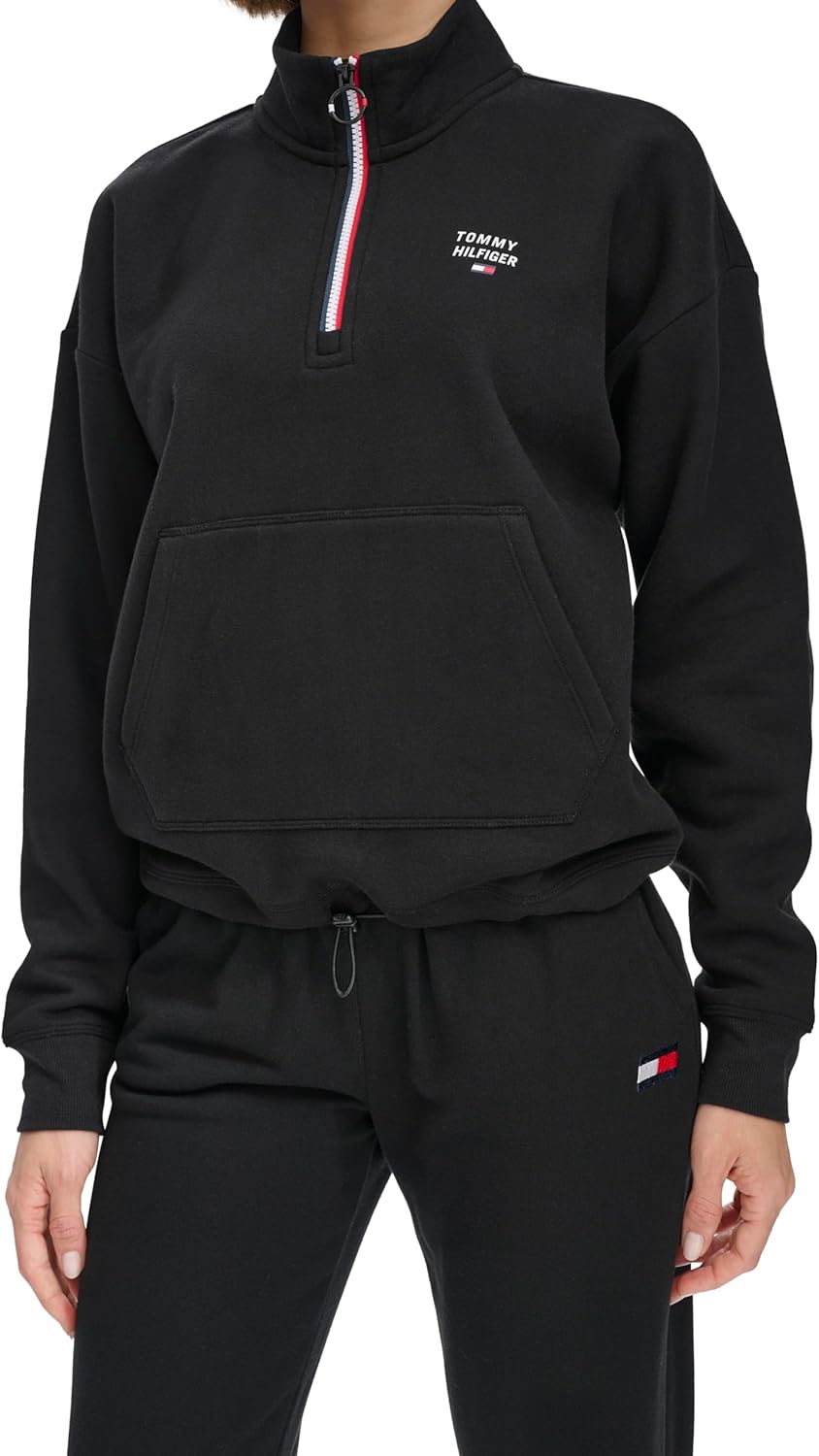 Tommy Hilfiger womens Quarter Zip Fleece Pullover Sweatshirt - Image 2