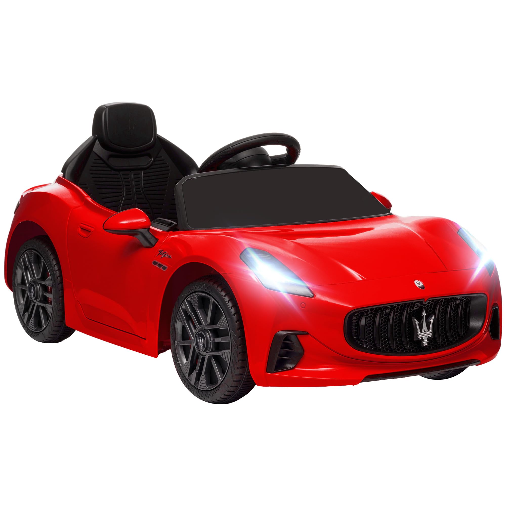 AIYAPLAY Coche Eléctrico para Niños Maserati Gran Turismo Folgore 12V 2 Motores Mando a Distancia 2,4G Rojo