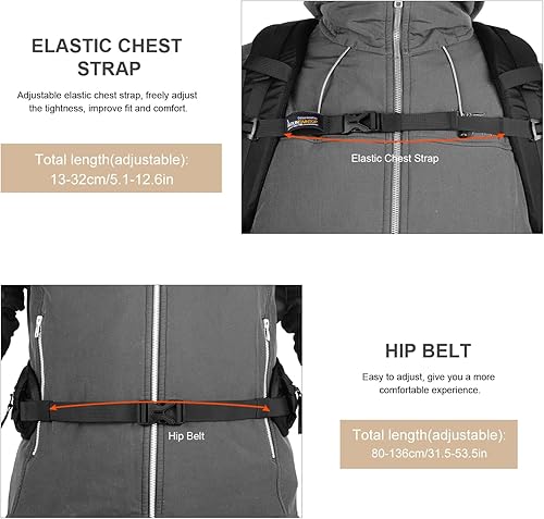 Miniatura 8 de MOUNTAINTOP 30L Hiking Backpack,Men Women Camping Backpack,Lightweight Trekking Travel Backpacks for Climbing Skiing Cycling