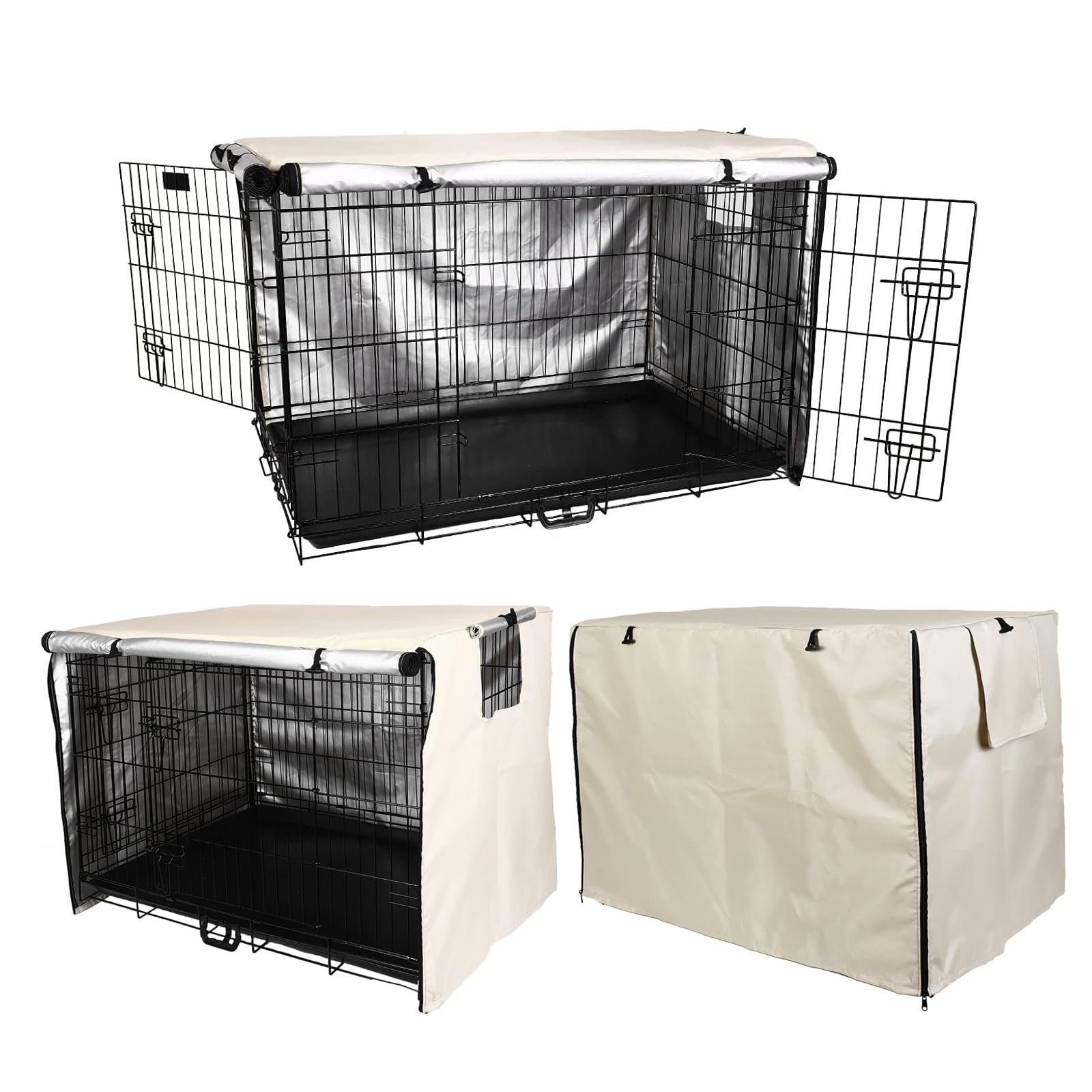 Dog Crate Sun Shade Cover Outdoor Pet Kennel Cover For 24~48" Wire Crates