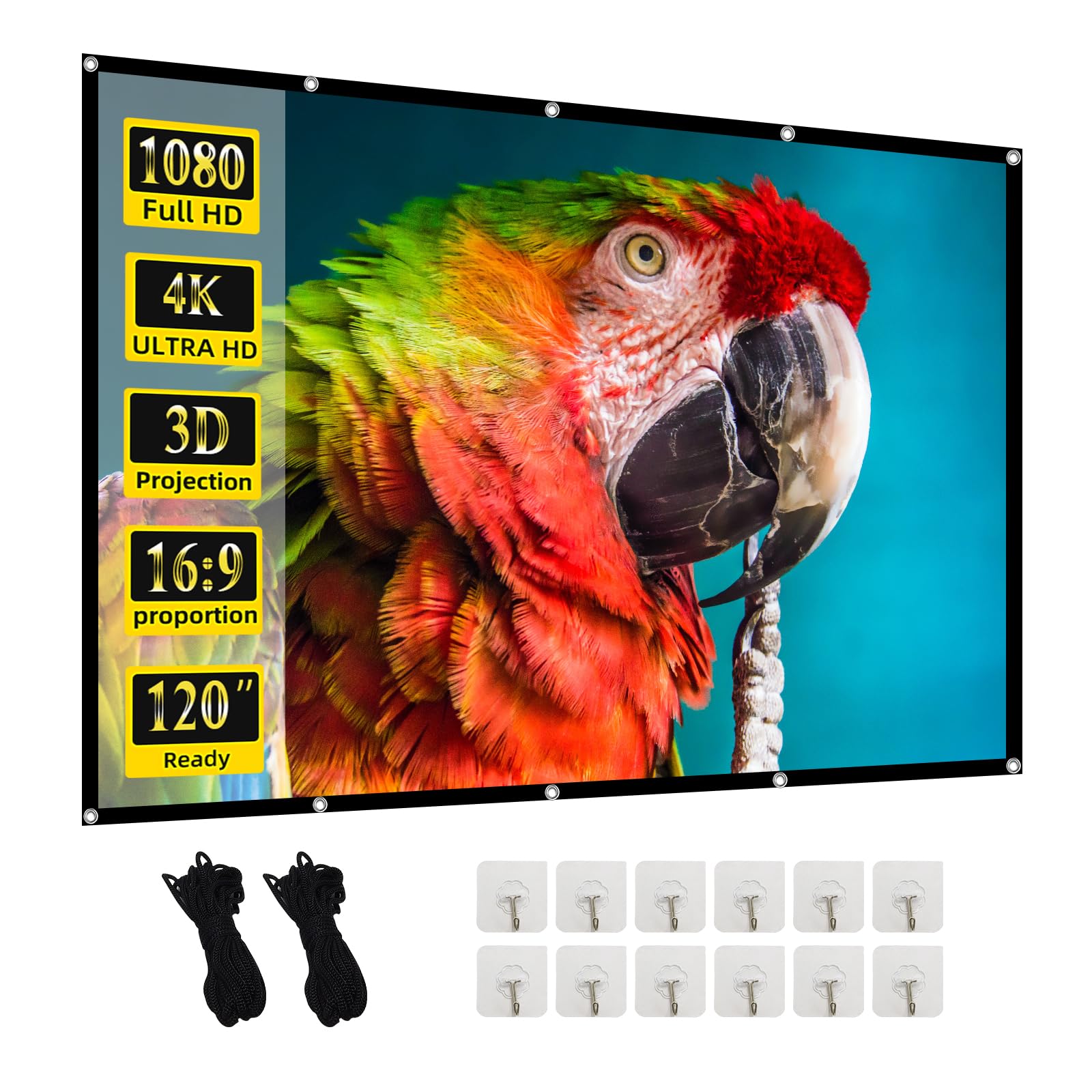 Sponsored Ad – Projector Screen,120 inch 16:9 Foldable Movie Screen for Home, Office, Party, Classroom, Outdoor Indoor Movies