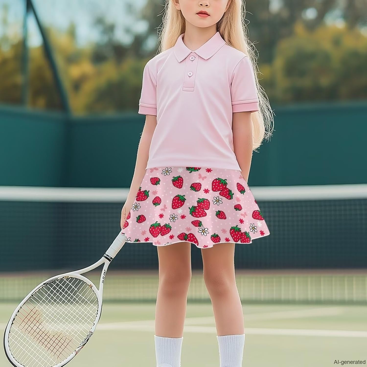 Girls' Sport Skirts Tennis Running Skorts with Built-in Shorts 5-14 Years Old Kids
