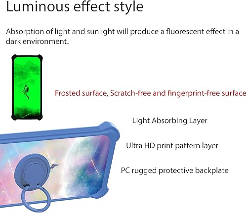 Miniatura 3 de Kalley Silver C - Funda compatible con Kalley Silver C, con protector de pantalla de vidrio templado, soporte de anillo y efecto luminoso, YGL-FXJ