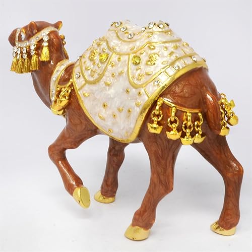 Miniatura 3 de Feng Shui Pure White Cash Flow Camel Good Fortune Luck Estatua Decoración del hogar (blanco)