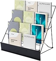 AshKiz 4-Tier Metal Book Signing Display Rack - Tabletop Magazine Holder for Books, CDs, Brochures, Library Classroom 16.14"x17.95"x17.24"