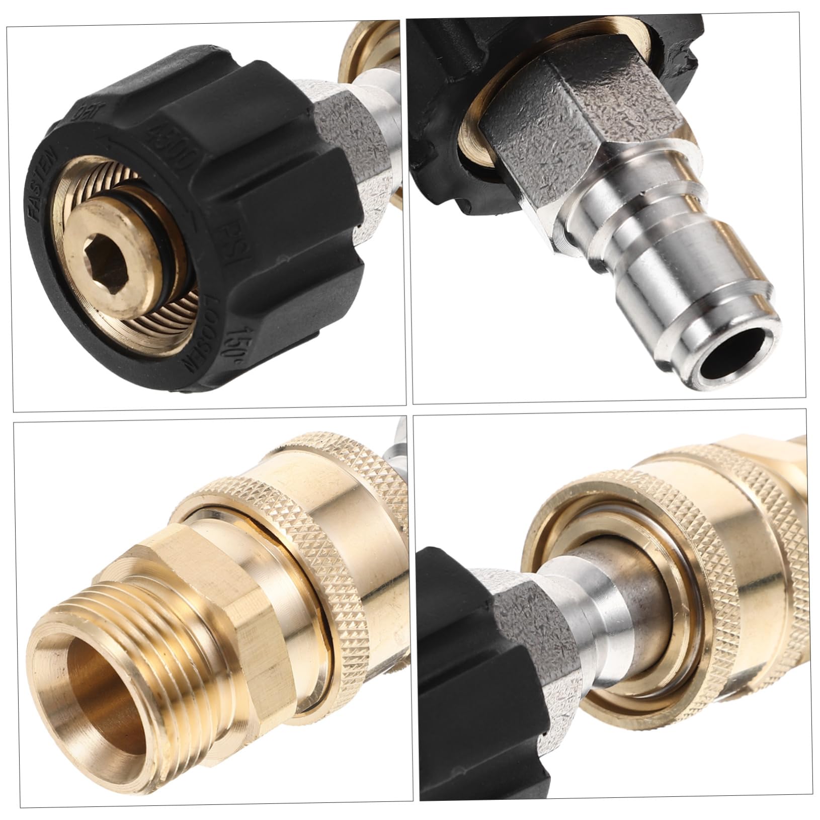 TOYANDONA 4 Juegos De Adaptadores Accesorios De Montaje Puntas Arandelas Enchufe Macho Conector Rápido Adaptador De Varilla para Función De Jardín Latón Dorado