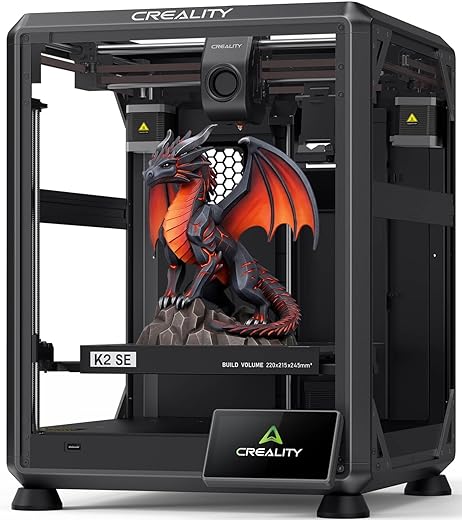 Creality K1 SE 3D Printer, 2024 New Version 600mm/s High-Speed Hands-Free Auto Leveling Flagship-Level Direct Extruder Quick-swap Tri-Metal Nozzle K1 Upgrade 3D Printer