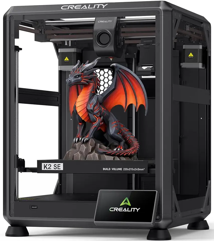 Creality K2 SE Impressora 3D, velocidade de 500 mm/s, suporta necessidades de impressão 3D multicolorida CFS, estrutura metálica sólida, nivelamento automático, extrusora de acionamento direto