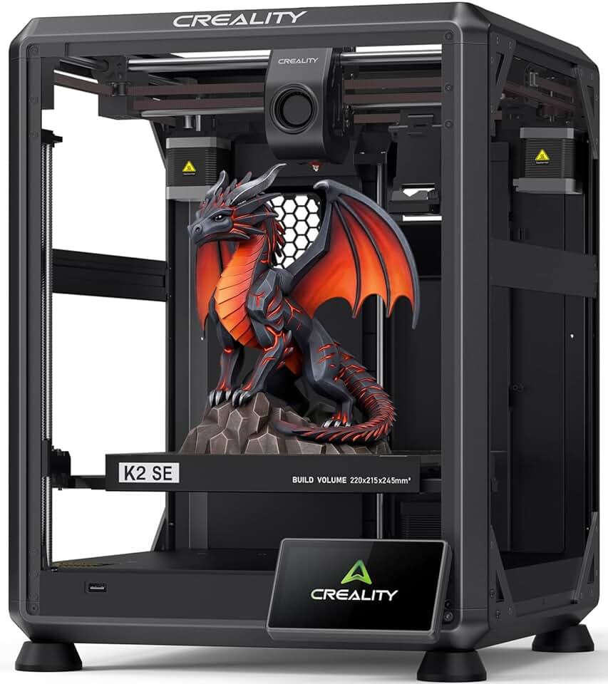 Creality K2 SE Impressora 3D, velocidade de 500 mm/s, suporta necessidades de impressão 3D multicolorida CFS, estrutura metálica sólida, nivelamento automático, extrusora de acionamento direto