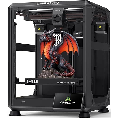 Creality K2 SE 3D Printer, 500mm/s High-Speed Printing, Support Multi Color 3D Printing Needs CFS, Solid Metal Build, Auto Leveling, Direct Drive Extruder, Quick-Swap Nozzle, 220×215×245mm Print Size