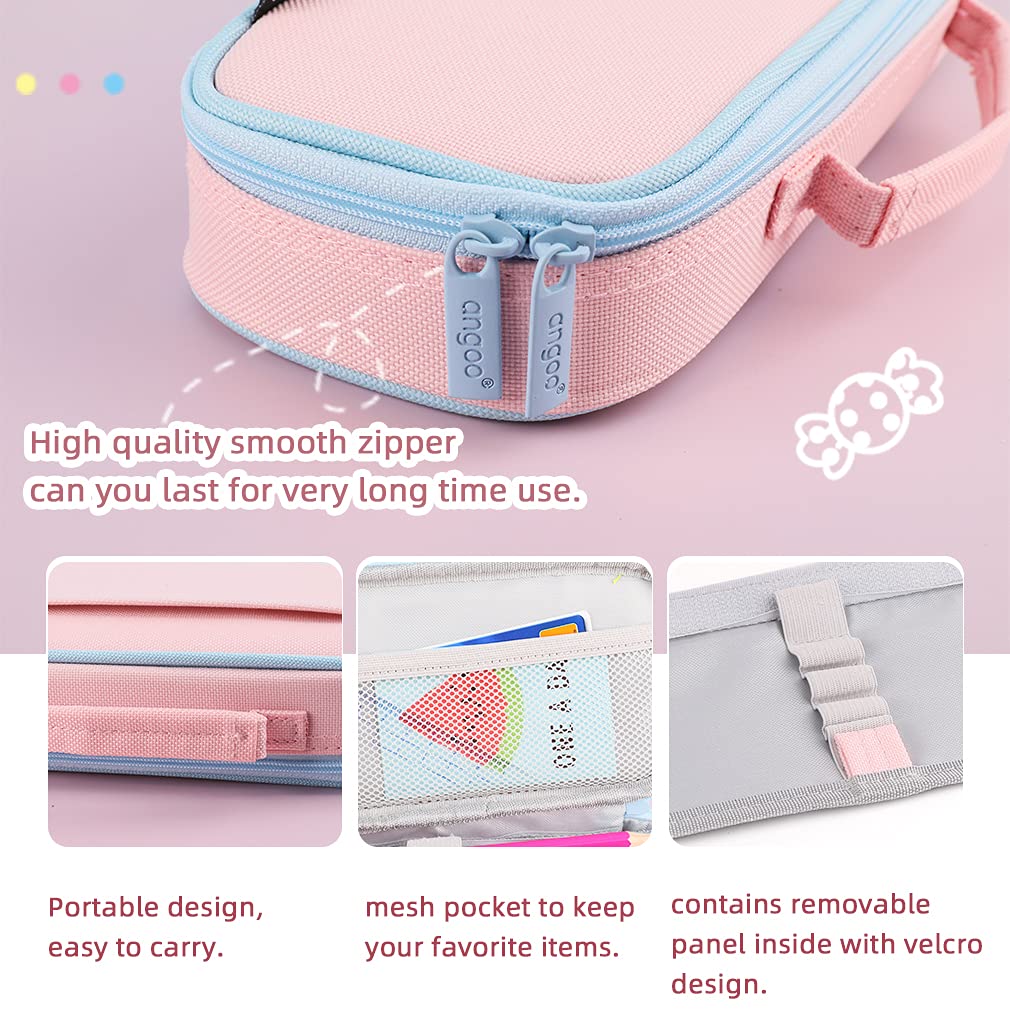 Trousse à Crayons Double Compartiment ISuperb - 23x11x6 Cm, Légère (82g) - Pour école, Bureau, Voyage