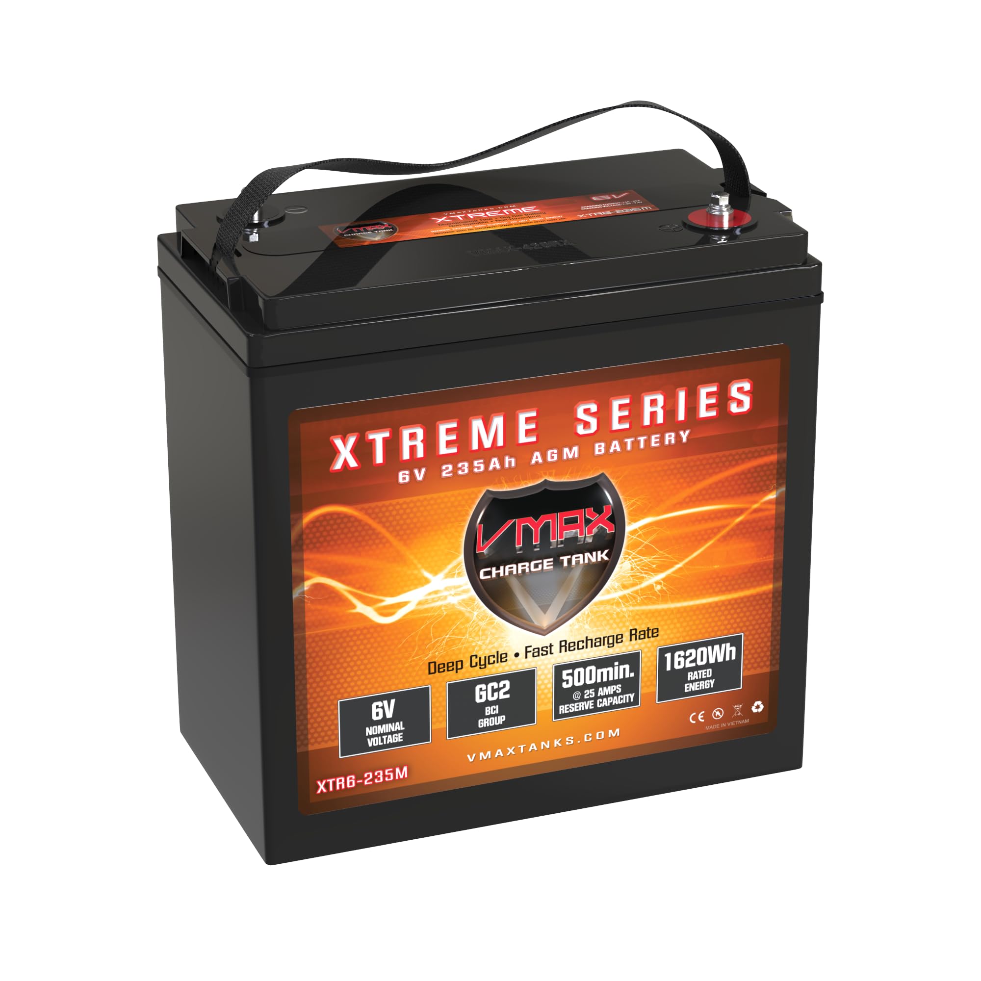 8 PACK: VMAX XTR6-235M Xtreme 6V 235Ah AGM Deep Cycle Battery, GC2 Group (8)