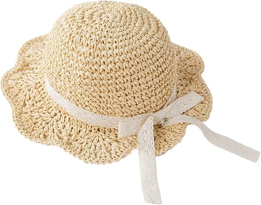 pureborn Baby Toddler Girls Straw Sun Hat Summer Beach Hat