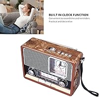 Vista 4 de Radio vintage multifuncional AM FM SW banda reloj linterna retroaltavoz con linterna LED, función de reloj, aspecto vintage para el hogar viajes