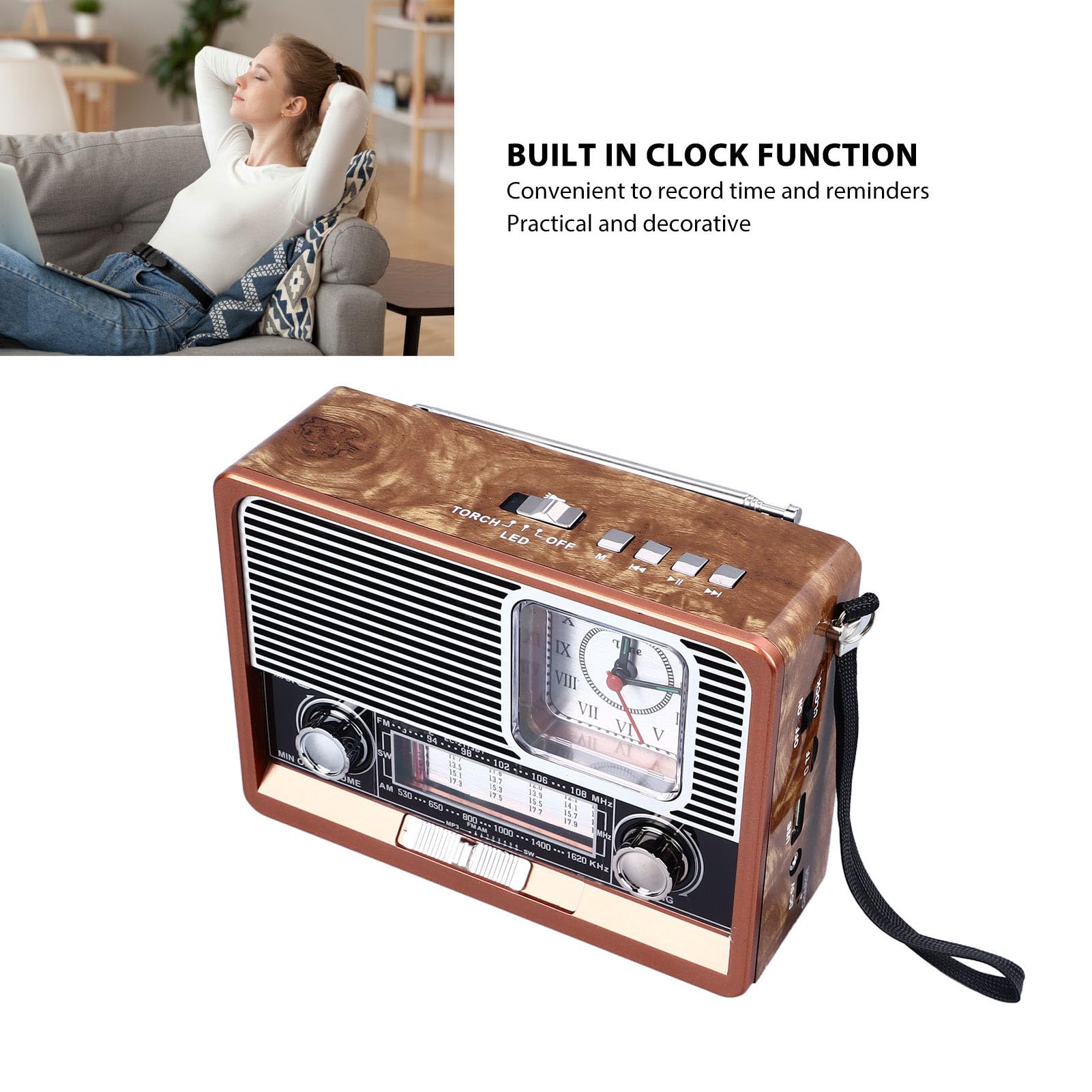 Amazon.co.jp: GOWENICレトロ BT FM AM SW ラジオ、ヴィンテージ 