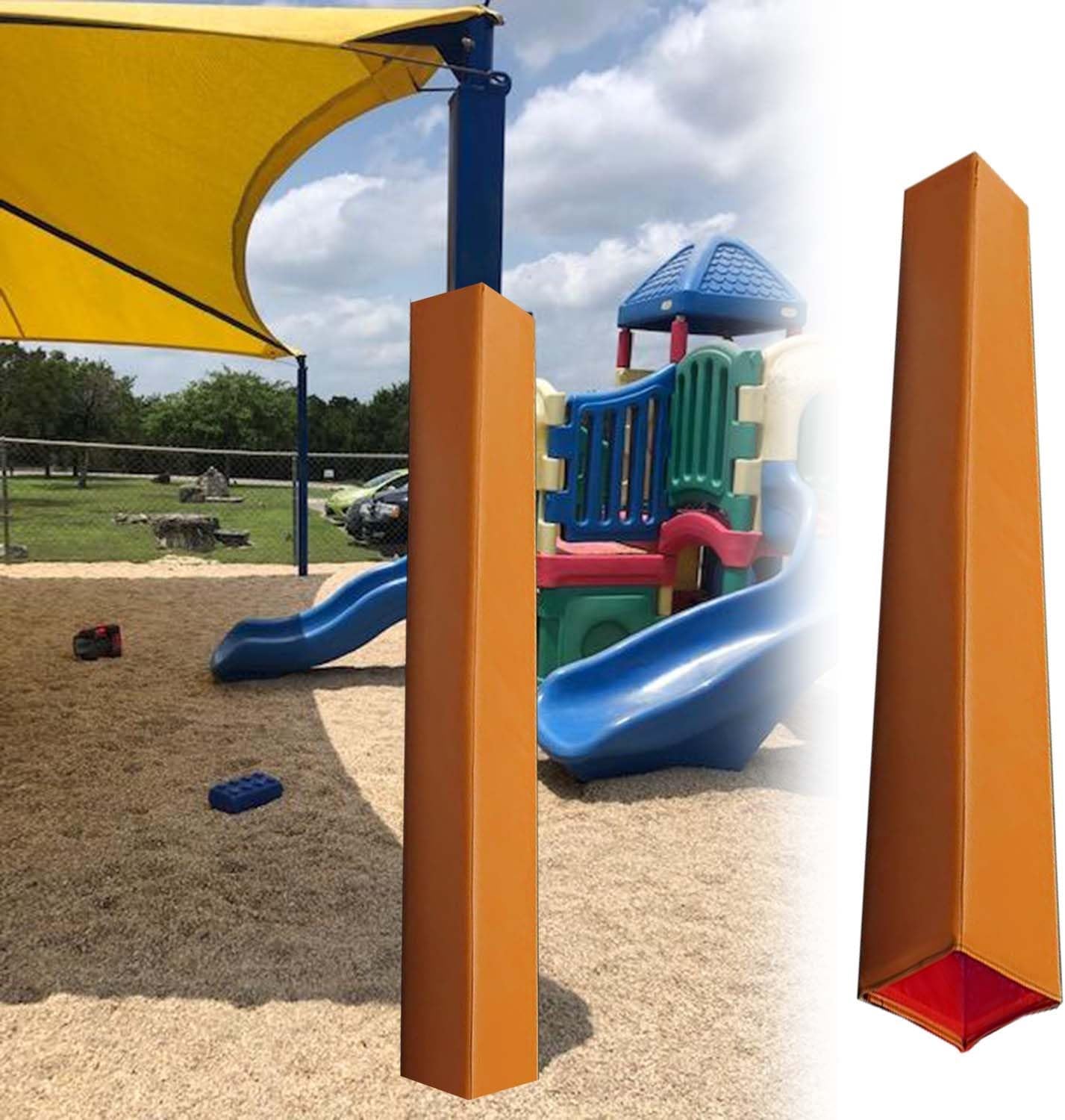 7ft Square Pole Padding - Self-Adhesive Column Protector for 3x3/4x4/5x5/6x6/7x7/8x8, All-Weather Gym & School Cushion Wrap, Black (2.5"x2.5" - 6x6cm)