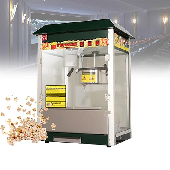 Popcorn Machine Commercial Stall Automatic Bulking Machine Electric Spherical Butterfly Popcorn Machine Roof Popcorn Machine (Color : Black, Size : 1400W)