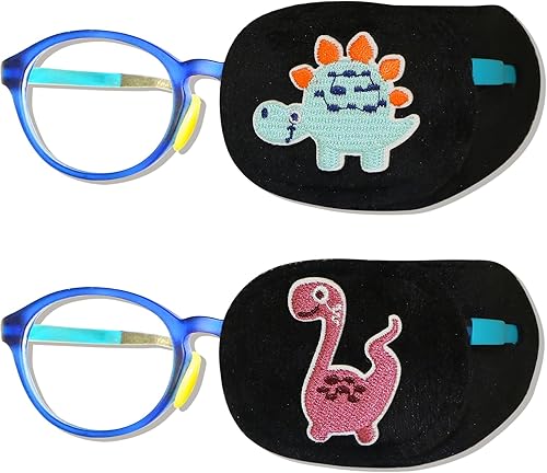 2 parches de ojos para niños  Parche de ojo de dinosaurio para niños para gafas  Parches médicos para ojos para niños con ojo perezoso  Parche para
