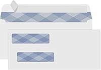 Vista 1 de Sobres comerciales autosellados 500#8, diseño de doble ventana PANDRI No.8 para negocios y Quickbooks Check (factura no ajustada), correo seguro