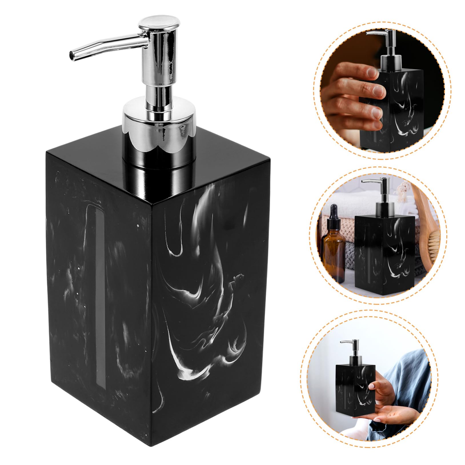 Schwarz Nachfüllbare Pumpflasche 500ml, Kunstharz und Edelstahl