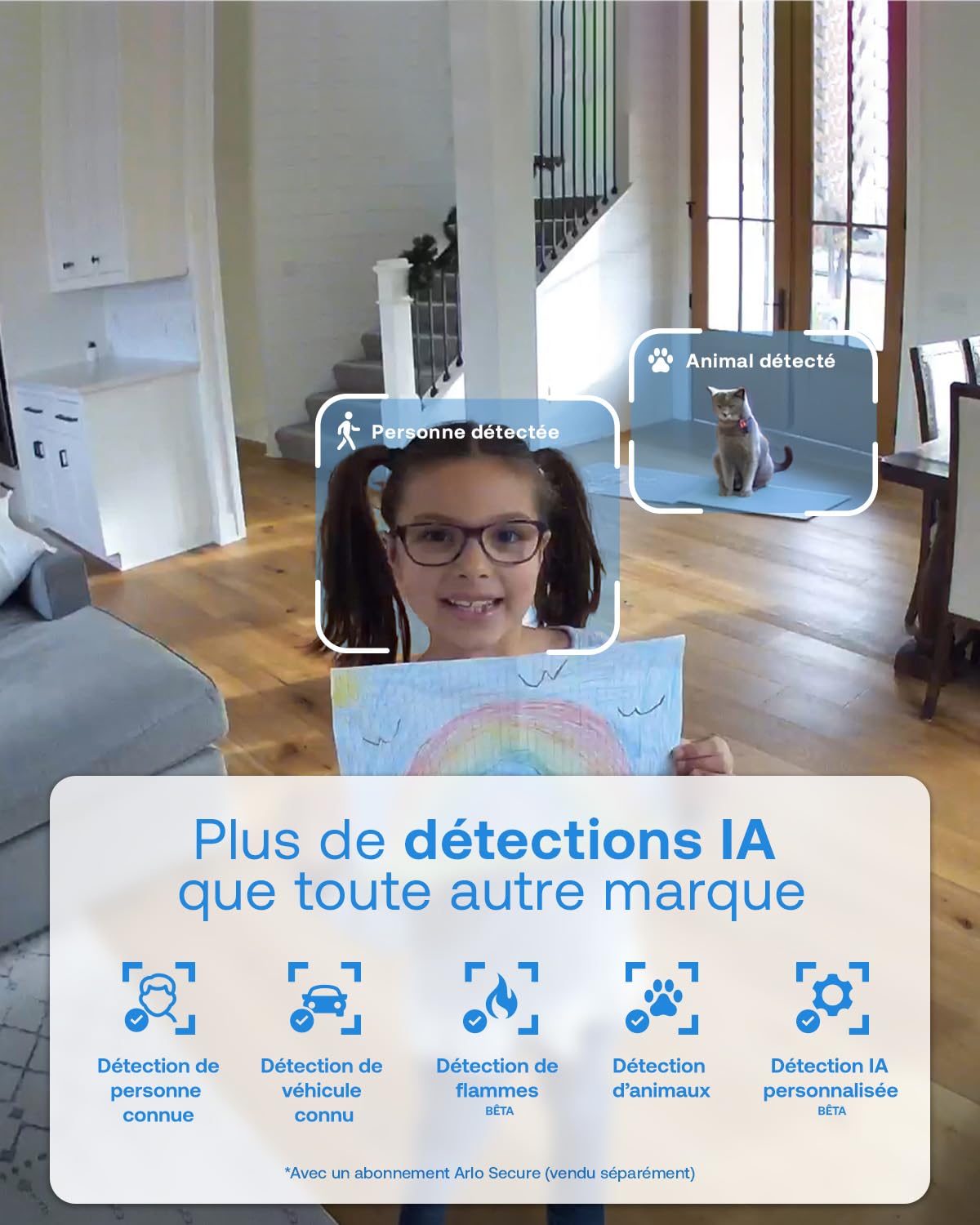Arlo Essential 3 Interérieure PTZ, Caméra de Surveillance HD, 2 Caméras
