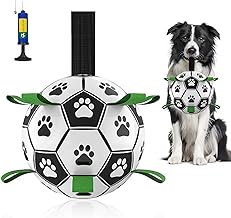 Dog Ball, Soccer Ball, Super Durable TPU Coating, Chewing Habits, Pull Play, Compatible with All Dog Breeds, Safe and Safe Material, Dog Toy, Ball, Footprint 7.5 inches (19 cm)