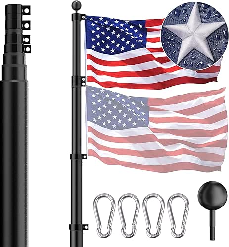 TOCRETOARE Heavy Duty Telescoping Flag Pole Kit, 20 FT 12