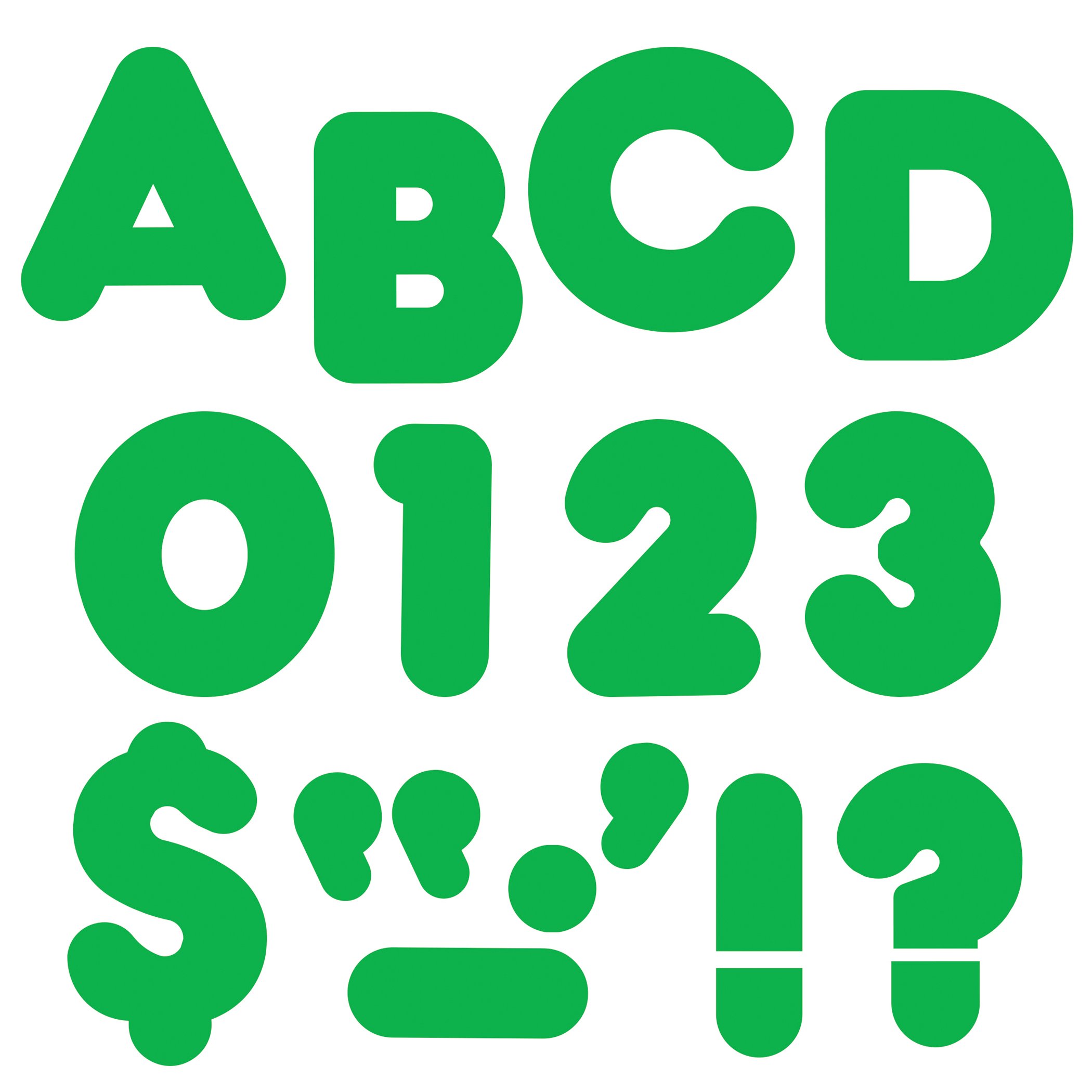 Trend Green 4" Casual Uppercase Ready Letters, Bulletin Board Decor, 4-Inch, 75 Pieces